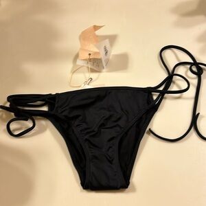 Black we are HAH side tie cheeky bikini bottom